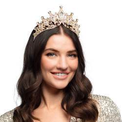 Kovová čelenka s korunou, ružovo-zlatý vzhľad